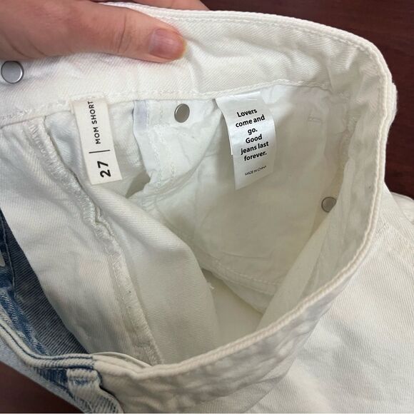 PacSun Eco Two-Tone Mom Shorts Denim White Jean 27 - Picture 6 of 7